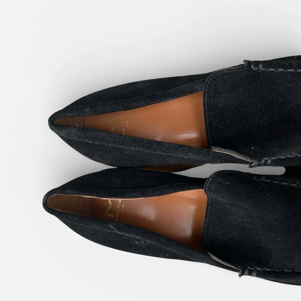 Marc Fisher Lina Slip On Suede Platform Loafer in Black Size 8 1/2